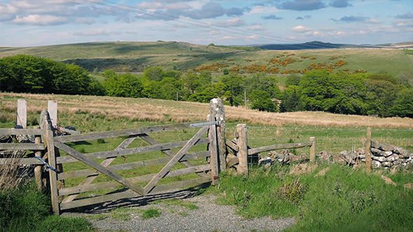 Wooden Gate To Field In The Countryside