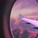 A View Of A Pink Sky From An Airplane - VideoHive Item for Sale