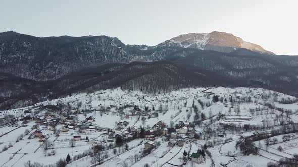 Aerial Shot Of Mountain Village