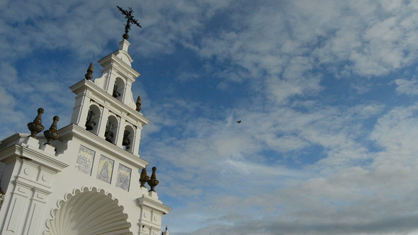 Bell Tower of Church at Sunset alt