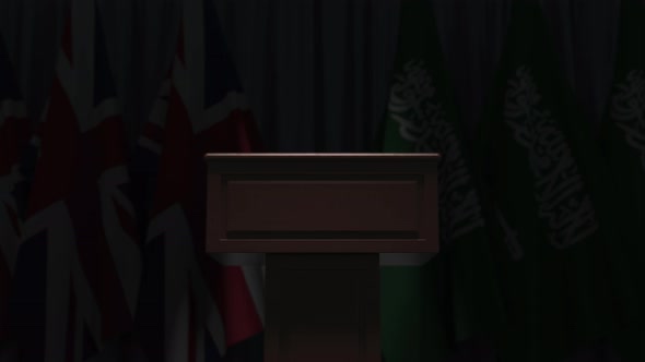 Flags of Saudi Arabia and the United Kingdom