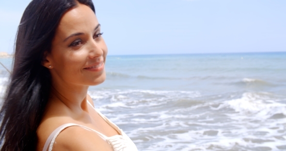 Attractive Lady At The Beach On a Tropical Climate