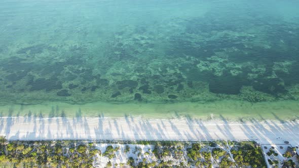 Zanzibar Tanzania  Aerial View of the Ocean Near the Shore of the Island Slow Motion