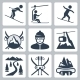 Vector Ski And Snowboard Resort Icon Set - GraphicRiver Item for Sale