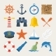 Nautical Icon Set In Flat Style - GraphicRiver Item for Sale