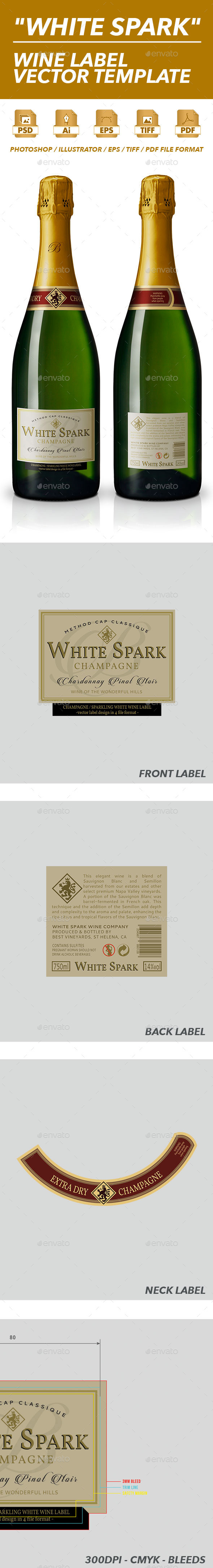 Sparkling Wine Label Vector Template
