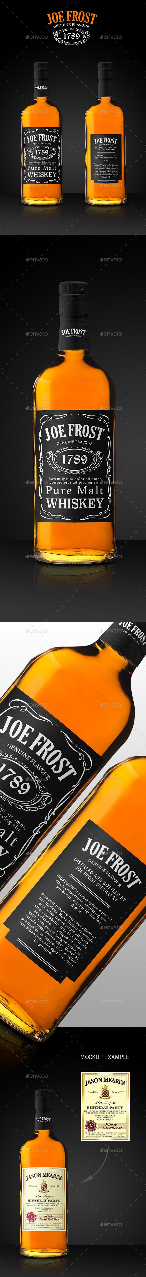 Premium Whiskey Bottle Mockup