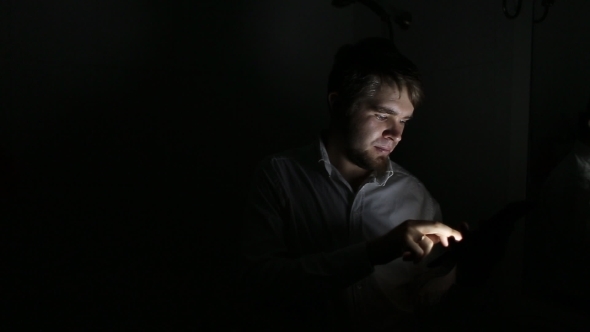 Man Using a Tablet PC