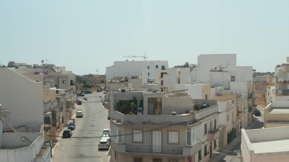 Empty Ghost Town, Small Mediterranean City on Malta Island, No People During Coronavirus Covid 19