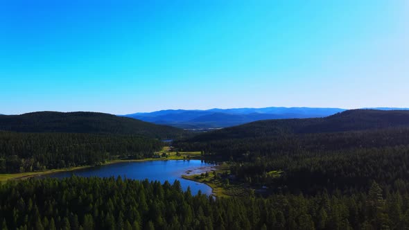 Whitefish, Montana Lake and Trees drone footage