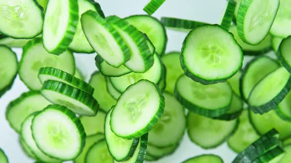 Super Slow Motion Shot of Cucumber Explosion Towards Camera at 1000Fps.