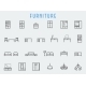 Furniture Icon Set In Line Style - GraphicRiver Item for Sale