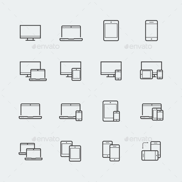 Responsive Web Design Icons For Computer Monitor