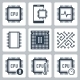 CPU And Electronic Chip Vector Icon Set - GraphicRiver Item for Sale