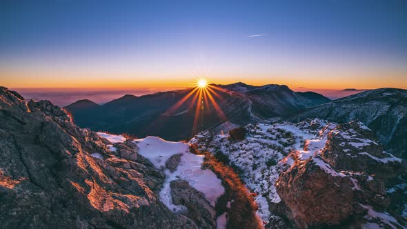 Sunrise Sky in Alps Nature Mountains Background