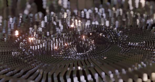 Technologies and industrial metal, reflecting light.