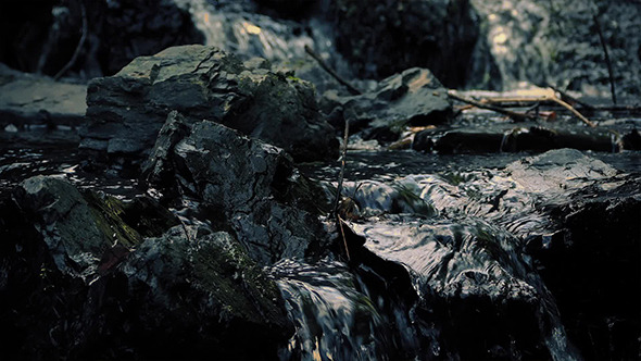 Dramatic Rocky Stream Flowing