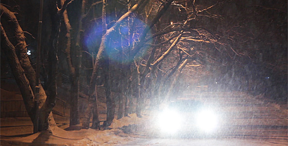 Night Snow Road