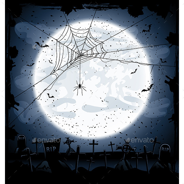 Halloween Background with Spider