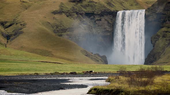 Skogafoss Waterfall In Iceland