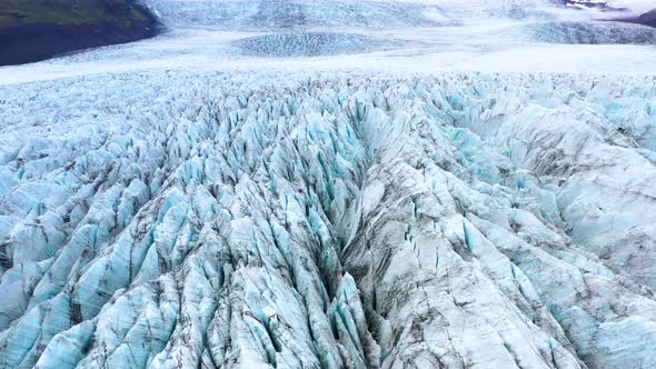 Iceland. Aerial View on The Glacier. Landscape in The Iceland at The Day Time.