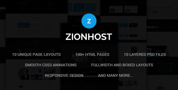 ZionHost - Web Hosting, Responsive HTML5 Template