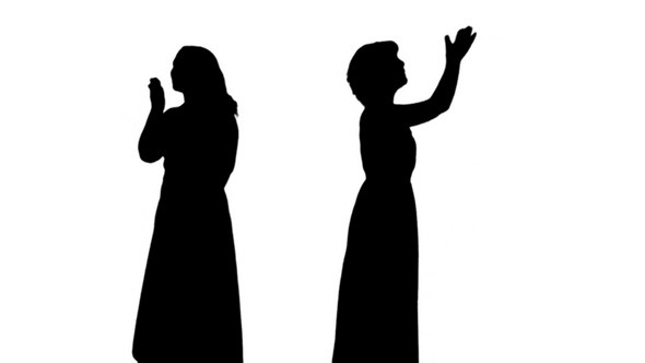 Silhouette of Two Girls