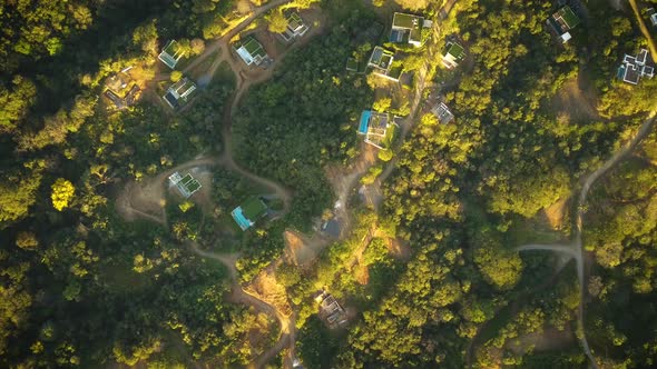 Aerial view of a beautiful tropical resort.