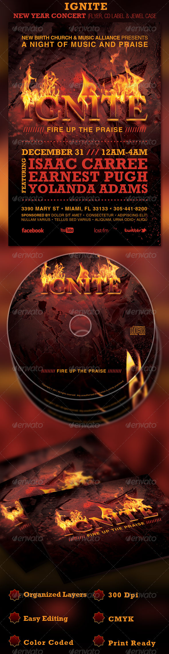 Ignite Church Flyer and CD Template