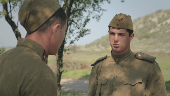 Conversation Of Two Of Young Soldiers In a Forest