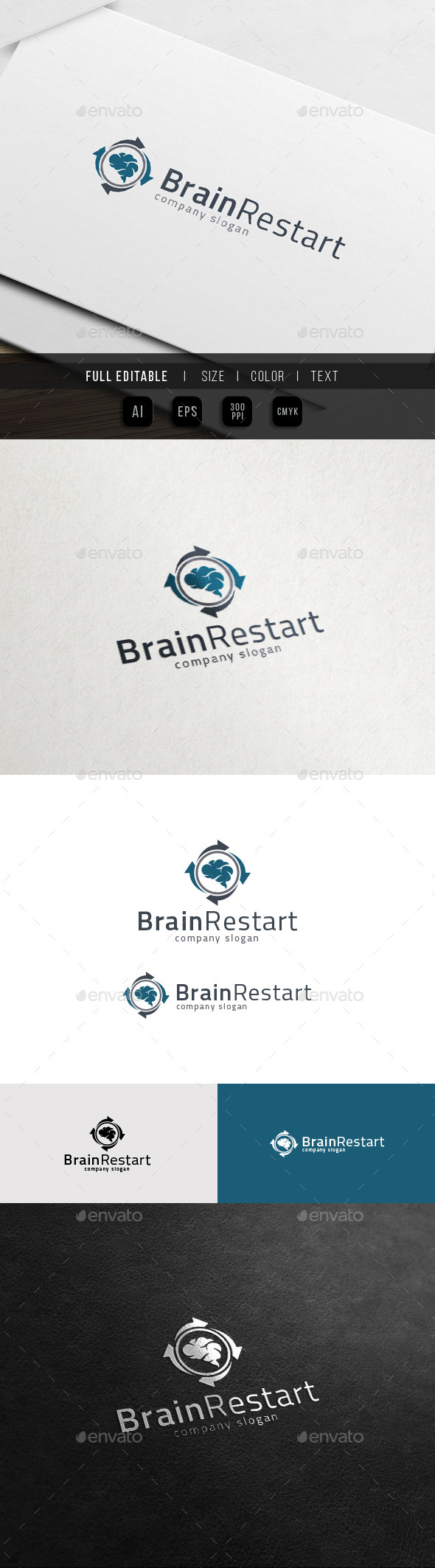 Brain Restart - Concept Load - Idea Share Logo