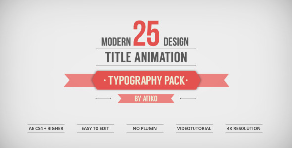 25 Design Titles Animation - Typography Pack -