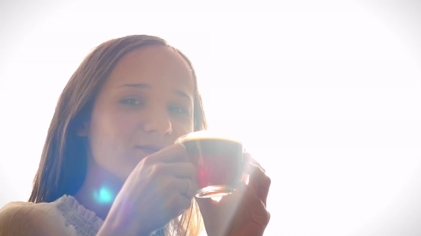 Slowmotion Of Beautiful Brunette Young Smiles