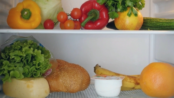 Stopmotion From The Start Of Filled Refrigerator