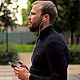 Man Listening to Music with Headphones in a Park - VideoHive Item for Sale