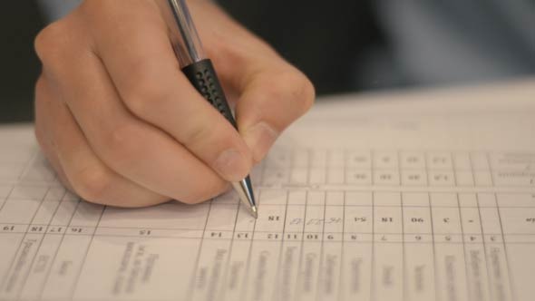 Businessman Doing an Assignment