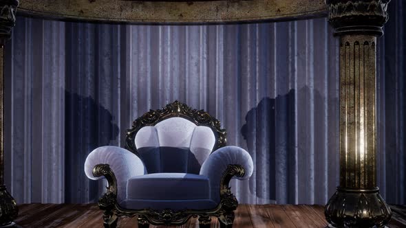 Luxurious Theater Curtain Stage with Chair