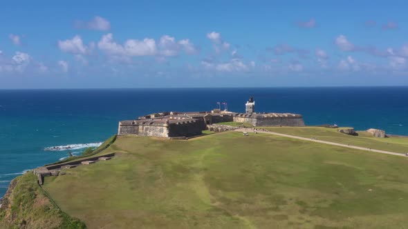 Castillo San Felipe del Morro Colorful Drone Shot on a cristal clrear Sky 1