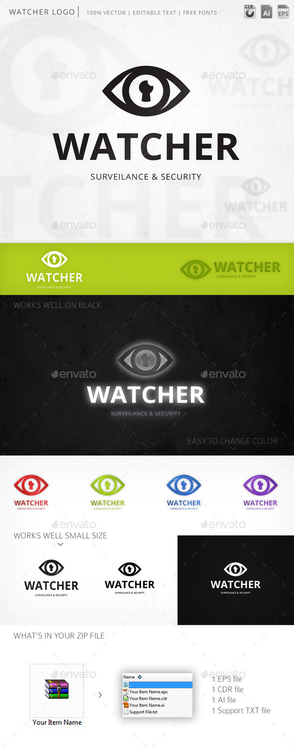 Watcher Eye Vision Logo Template