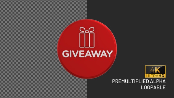 Givaway Rotating Looping Badge with Alpha Channel alt