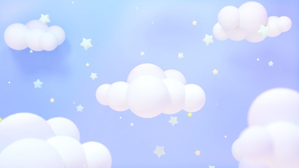 Soft Pastel Blue Starry Sky