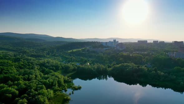 Aerial Video Drone Flying Over Carpathians Mountains Ukraine Europe