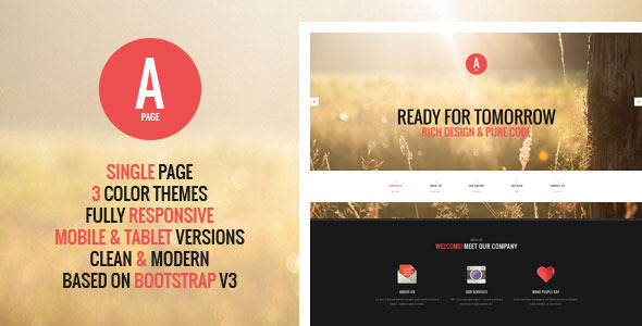 A-Page - Flat Onepage & Multipage HTML Template