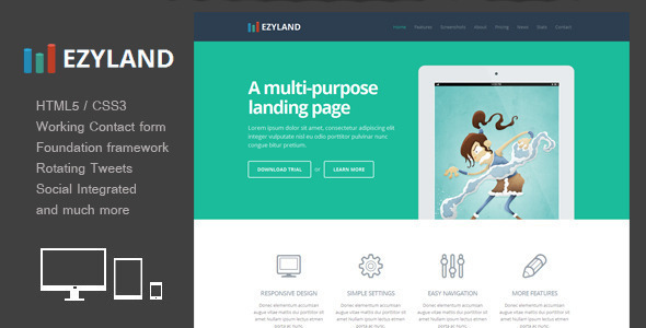 Ezyland - Responsive multipurpose landing page