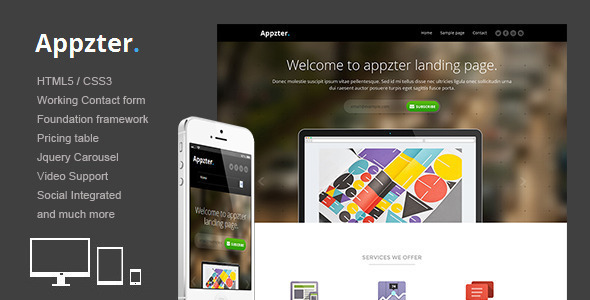 Appzter - Responsive multipurpose landing page