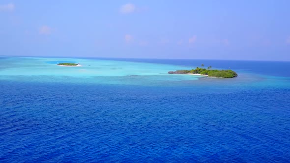 Aerial sky of coast beach wildlife by blue sea with sand background