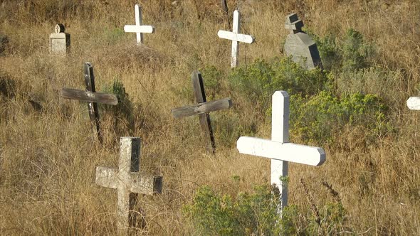 Crosses In Cemetery Colville Indian Reservation