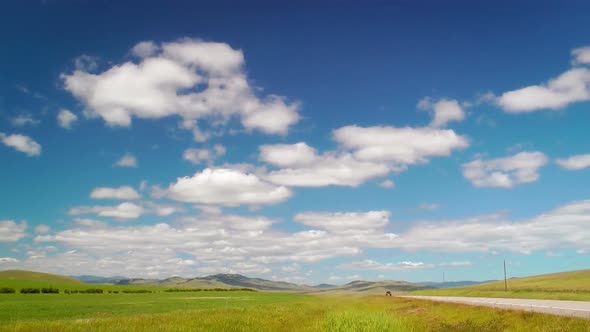 Rural Road On The Prairie, Time Lapse