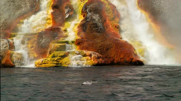 Overflow From Excelsior Geyser Runs Into The Yellowstone River 1