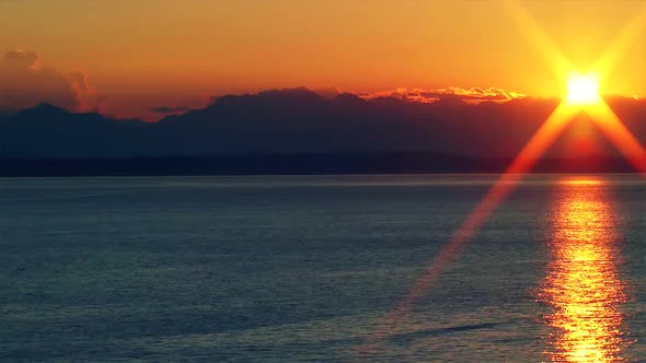 Sunset Over The Puget Sound, Time Lapse